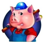 Cochon charpentier avec marteau dans le slot Huff N' Puff