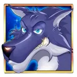 Tête de loup violet dans le slot Huff N' Puff